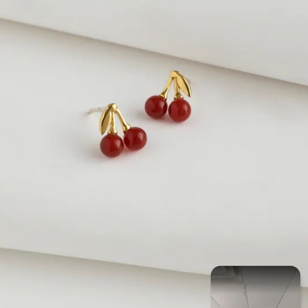 Madewell Demi-Fine Cherry Earrings - semi-precious stones